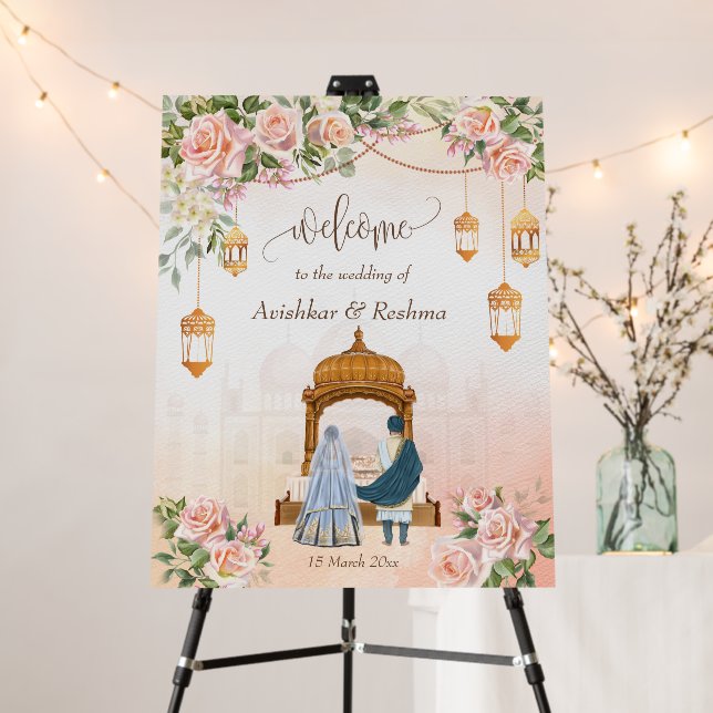 Pastel cream pink roses with Moroccan lanterns  Foam Board (In Situ (Stand))