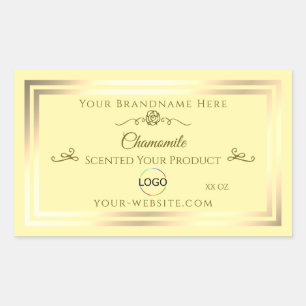 Pastel Cream Product Label Gold Frame with Logo