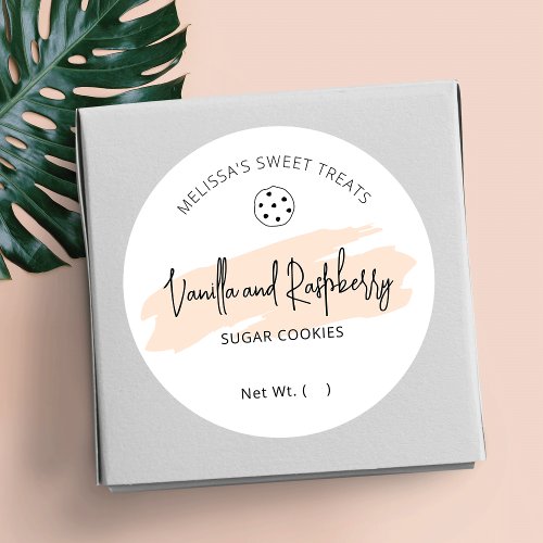 Pastel Cream Watercolor Cookies Bakery Flavor Classic Round Sticker