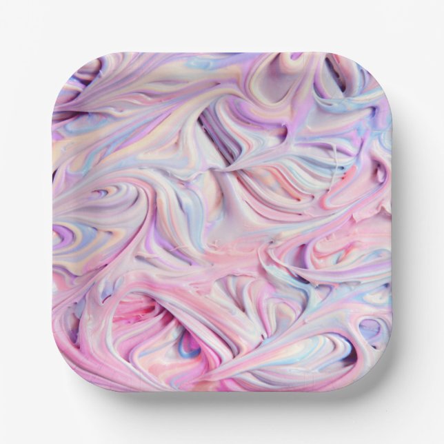 Pastel Creamy Frosting  Paper Plates (Front)