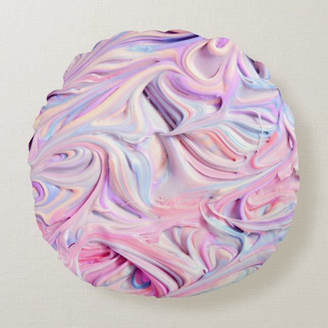 Pastel Creamy Frosting  Round Pillow (Front)