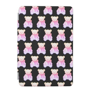 Pastel Creepy Cute Teddy Bear Seamless Pattern on iPad Mini Cover