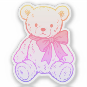 Pastel Creepy Cute Teddy Bear Seamless Pattern on  Sticker
