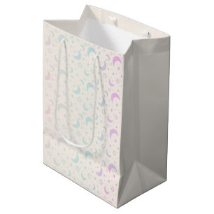 Pastel Crescent Moons and Stars Halloween Medium Gift Bag