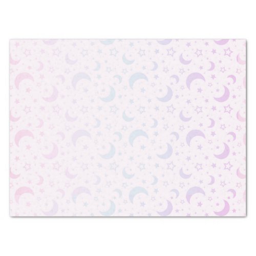 Pastel Crescent Moons and Stars Halloween Tissue Paper
