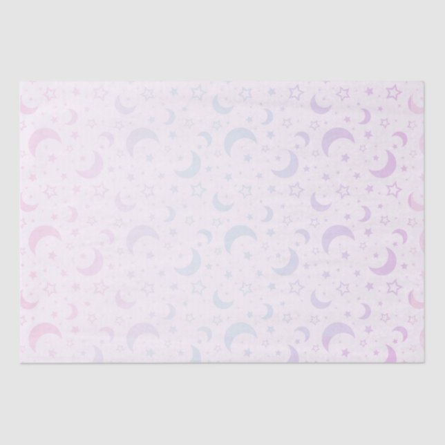 Pastel Crescent Moons and Stars Halloween Tissue Paper (Front)