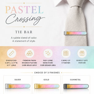 Pastel Crossing Gold Finish Tie Bar
