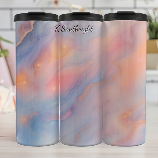 Pastel Crystal Geode Abstract Glitter Thermal Tumbler (Creator Uploaded)
