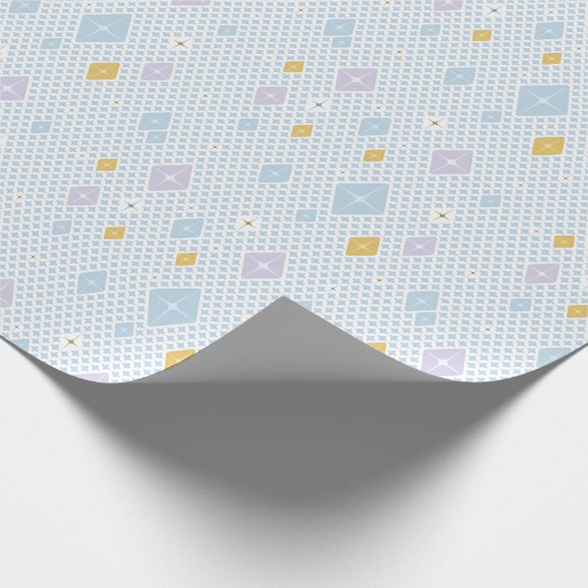 Pastel Crystal Star Pattern Wrapping Paper (Corner)