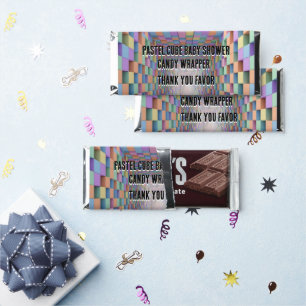Pastel Cube Baby Shower Candy Wrapper Thank You Hershey Bar Favors