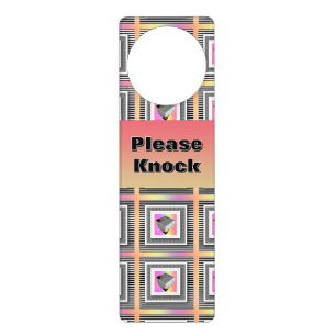 Pastel Cube With Stripes Repeat Door Hanger