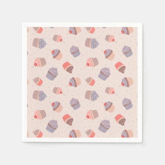 Pastel Cupcake Confetti Birthday Napkins