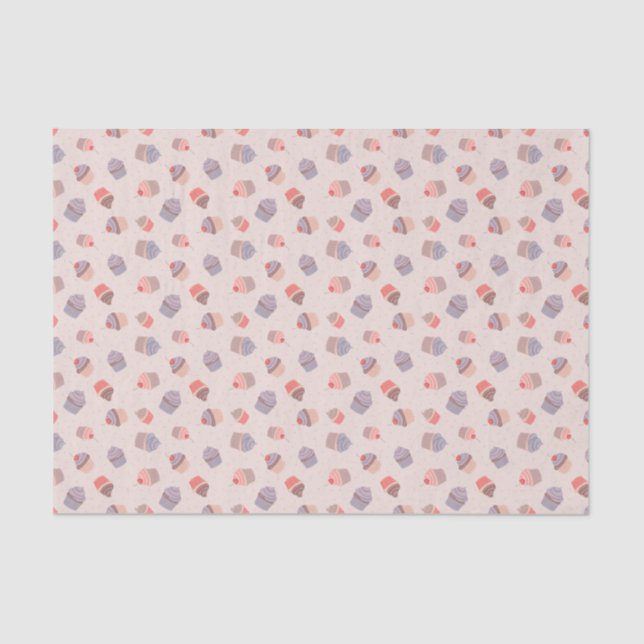 Pastel Cupcake Confetti Birthday Tissue Paper (Front)