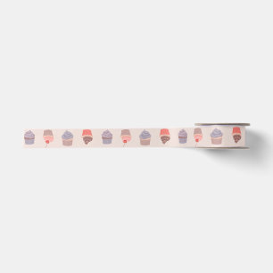 Pastel Cupcake Confetti Pattern Ribbon