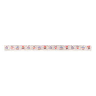 Pastel Cupcake Confetti Pattern Ribbon