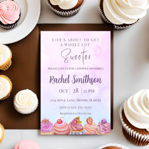 Pastel Cupcake Shower Invitation