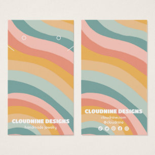 Pastel Curve Earring Necklace Jewelry Display Card