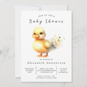 Pastel Custom Duck Baby Shower Invitation
