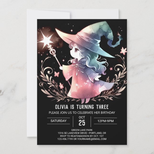 Pastel Custom Wizard Birthday Invitation (Front)