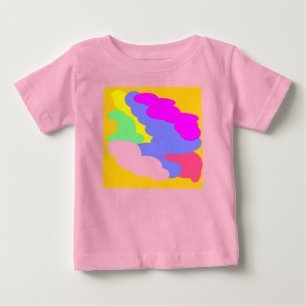 Pastel cute colored puff shapes blue pink yellow baby T-Shirt