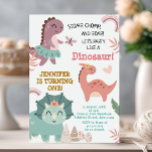Pastel Cute Dino First Birthday Dinosaur  Invitation<br><div class="desc">Pink Pastel Cute Dino First Birthday Party Invitation
Wording can be changed to any occasion
Pink Pastel Cute Dino First Birthday Party Invitation</div>
