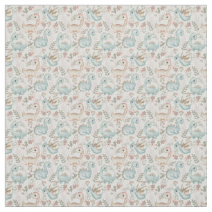 Pastel cute dinosaurs fabric