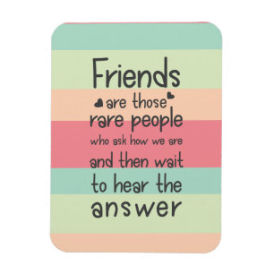 Pastel Cute Friends rare Friendship Quote Stripes Magnet