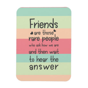 Pastel Cute Friends rare  Friendship Quote Stripes Magnet