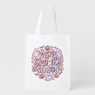 Pastel Cute Halloween Party Grocery Bag