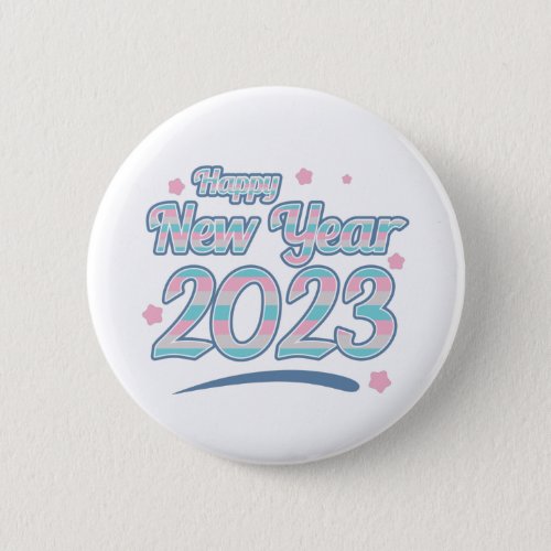 Pastel Cute Happy New Year 2023 Button
