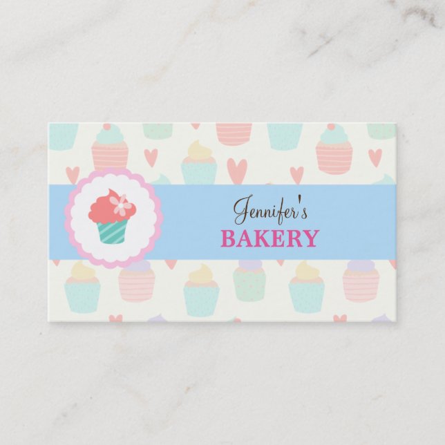 Pastel Cute Kawaii Bakery Businesscard Business Card (Front)