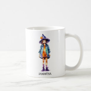 Pastel Cute Witch Girl Halloween Aesthetic Coffee Mug