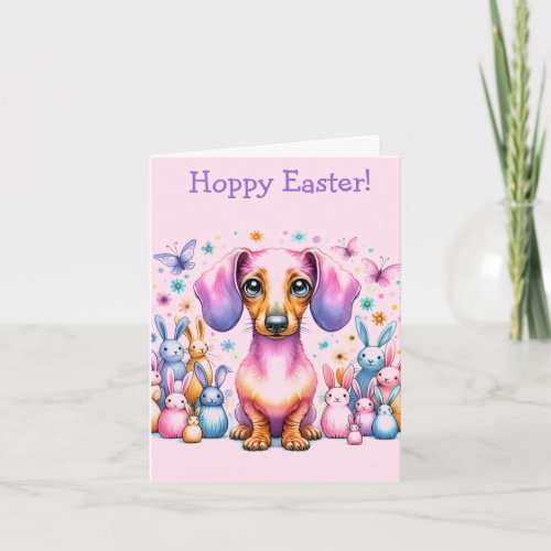 Pastel Dachshund Easter Card