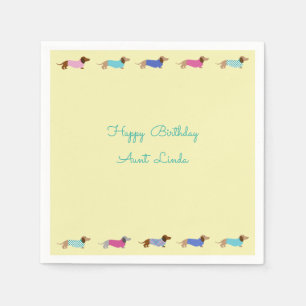 Pastel Dachshund Paper Party Napkins