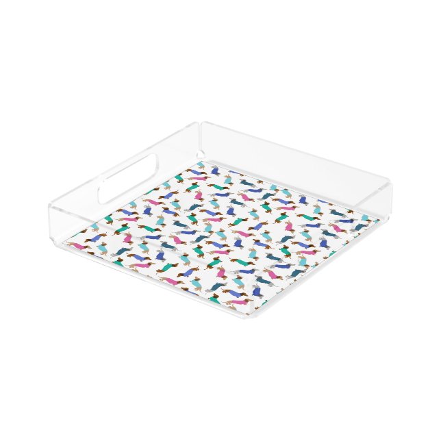 Pastel Dachshund Serving Tray (Angled)