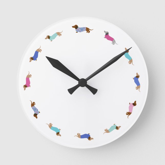 Pastel Dachshund Wall Clock (Front)
