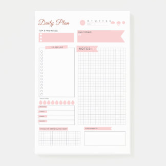 Pastel Daily Plan Post-It Note  - Plan your Day!