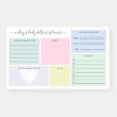 Daily Organizer - To Do List - Hydrate - Pastels Post-it Notes