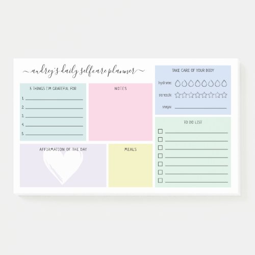Pastel Daily Selfcare Planner Post_it Notes