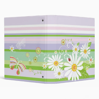 Pastel Daisies & Butterflies – Summer Meadow 3 Ring Binder