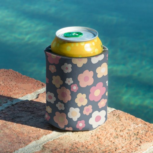 Pastel Daisies Cute Colorful Fun Floral Girly Can Cooler