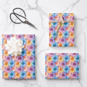 Pastel Daisies Wrapping Paper Sheets