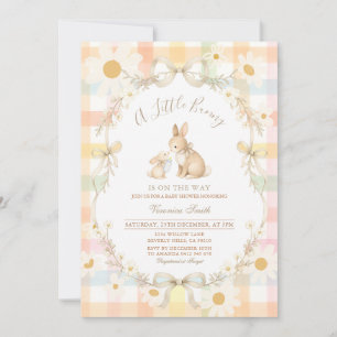 Pastel Daisy Bunny Baby Shower Invitation