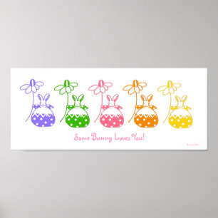Pastel Daisy Bunny poster