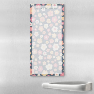 Pastel Daisy Custom Grocery Shopping To-Do List Magnetic Notepad