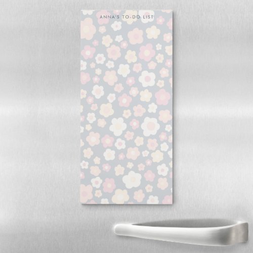 Pastel Daisy Custom Grocery Shopping To_Do List  Magnetic Notepad