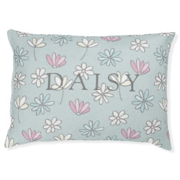 Pastel Daisy Cute Monogram Dog Bed