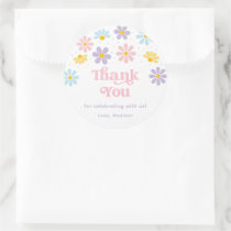 Pastel Daisy Flower Birthday Classic Round Sticker