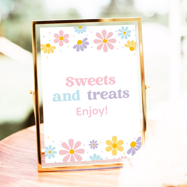 Pastel Daisy Flower Birthday Treats Sign (Creator Uploaded)