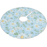 Pastel Daisy Flower Garden Pattern Brushed Polyester Tree Skirt